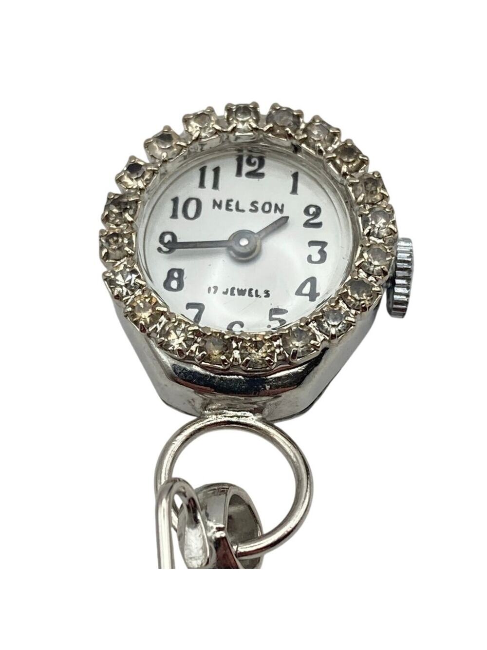 Vintage 17 Jewels Nelson Stick Pin Lapel Watch Swiss Mechanical Wind Up - Works